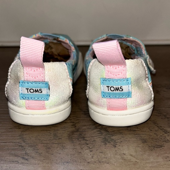 TOMS Toddler Girls Alpargata Weather Foil Graphic Slip On Flats size 7 - Picture 6 of 8